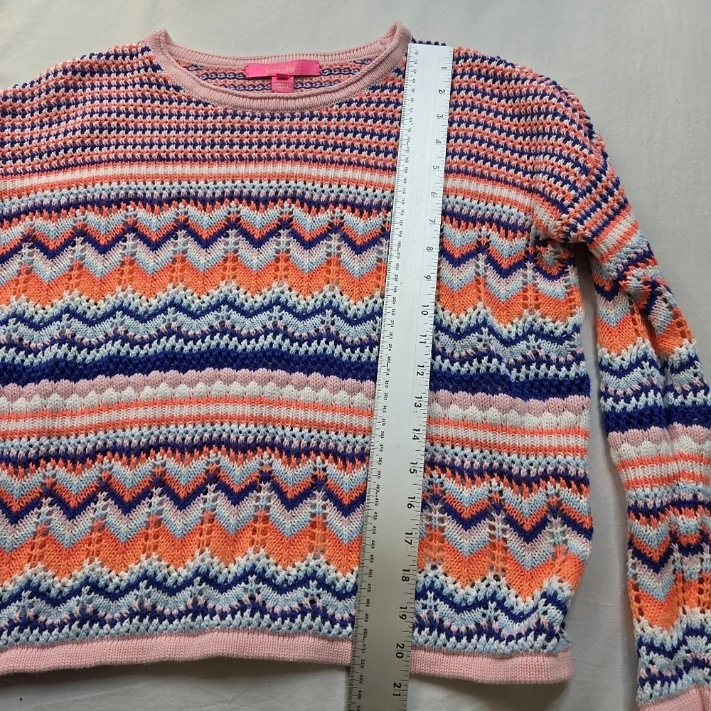 Lilly Pulitzer Samora Multicolor Chevron Knit Sweater Size‎ M